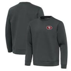 NFL Antigua Grey San Francisco 49ers Relevant Lightweight Pullover Sweatshirt M
